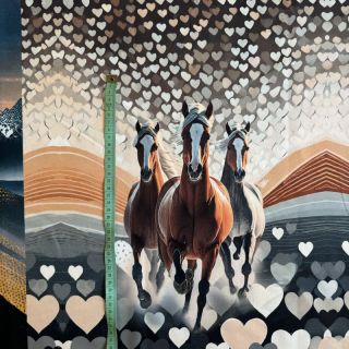 Tkanina jersey Desert Horses PANEL digital print