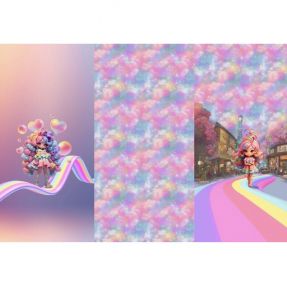Tkanina jersey Rainbow Girl PANEL digital print