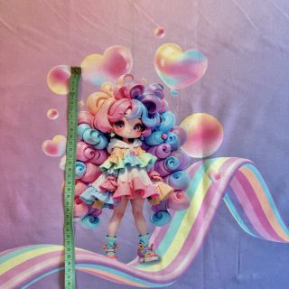 Tkanina jersey Rainbow Girl PANEL digital print