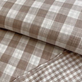 Dvojna gaza/muslin Double sided CHECKS MINI sand