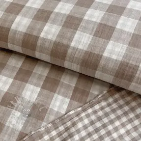 Dvojna gaza/muslin Double sided CHECKS MINI sand
