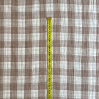 Dvojna gaza/muslin Double sided CHECKS MINI sand