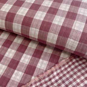 Dvojna gaza/muslin Double sided CHECKS MINI rosewood