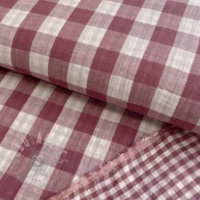Dvojna gaza/muslin Double sided CHECKS MINI rosewood