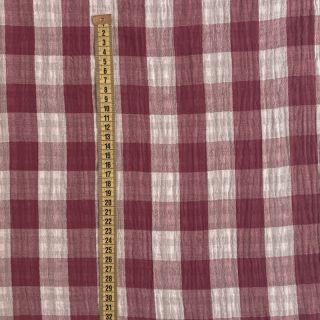 Dvojna gaza/muslin Double sided CHECKS MINI rosewood