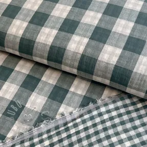 Dvojna gaza/muslin Double sided CHECKS MINI cyan