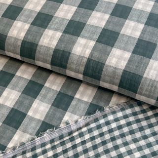 Dvojna gaza/muslin Double sided CHECKS MINI cyan