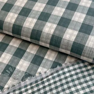 Dvojna gaza/muslin Double sided CHECKS MINI cyan
