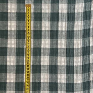 Dvojna gaza/muslin Double sided CHECKS MINI cyan