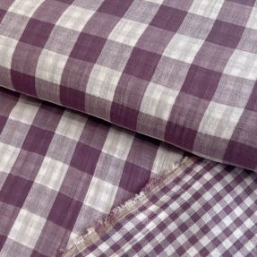 Dvojna gaza/muslin Double sided CHECKS MINI grape