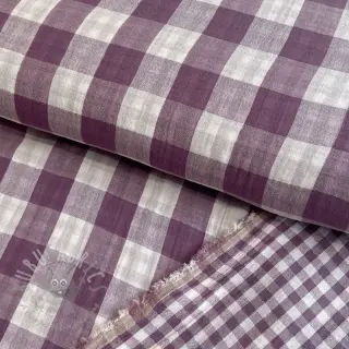 Dvojna gaza/muslin Double sided CHECKS MINI grape