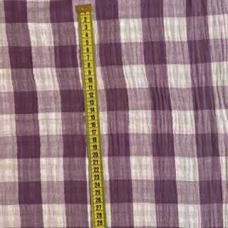 Dvojna gaza/muslin Double sided CHECKS MINI grape