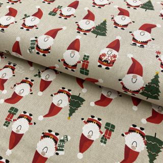 Dekorativna tkanina Linenlook Santa jolly gift