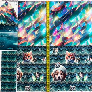 Tkanina jersey Pet Fairy PANEL SET digital print