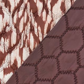 Prešita tkanina Blurry Ikat brown
