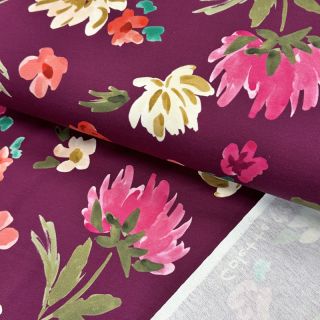 Pliš tkanina NERIDA HANSEN Colette plum digital print