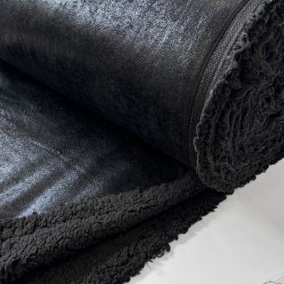 Plaščna tkanina GLAMOROUS TEDDY LAMMY black