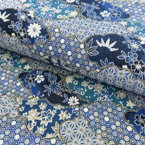 Dekorativna tkanina jacquard Nuage allover bleu