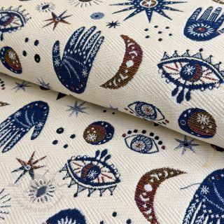 Dekorativno blago jacquard Namaste allover blanc