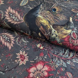 Dekorativna tkanina Peacock indian rose digital print