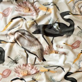 Dekorativna tkanina VELVET Heron bird camel