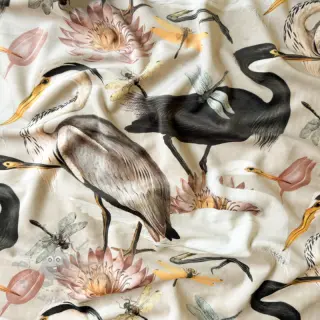 Dekorativno blago VELVET Heron bird camel