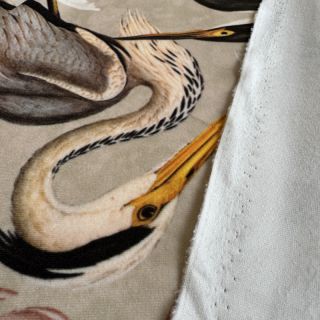 Dekorativna tkanina VELVET Heron bird camel