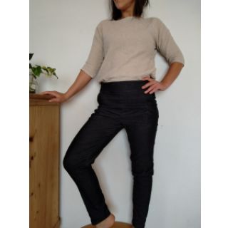 Pralni rebrasti žamet JEANS imitation black