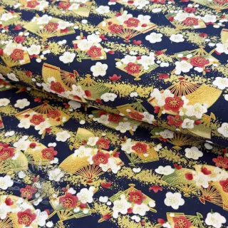 Bombažna tkanina JAPAN Obi indigo