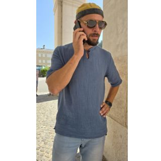 Dvojna gaza/muslin indigo