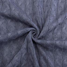 Pletenina žakard CABLE steel blue