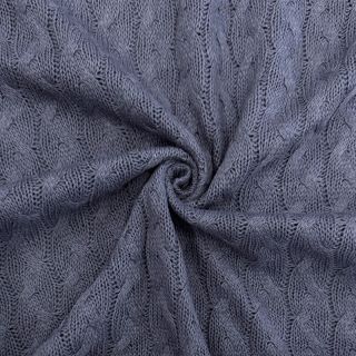 Pletenina žakard CABLE steel blue