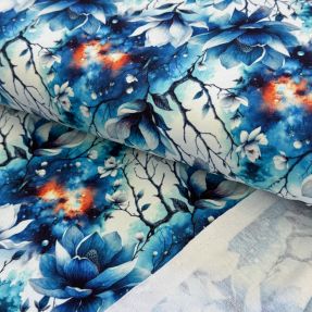 Pliš tkanina Fantasy flowers design C digital print