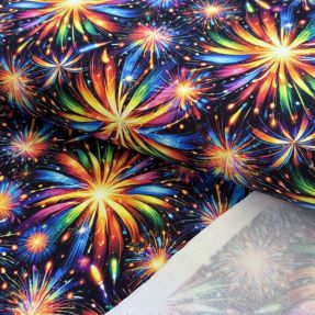 Pletene trenirko blago Fire works design D digital print