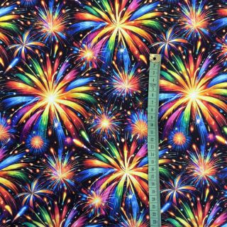 Pletene trenirko blago Fire works design D digital print