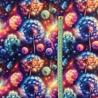 Pliš tkanina Fantasy flowers design A digital print