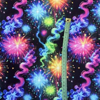 Pletene trenirko blago Fire works design C digital print