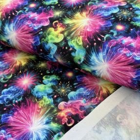 Pletene trenirko blago Fire works design A digital print