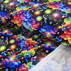 Pletene trenirko blago Fire works design F digital print