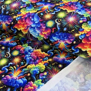 Pletene trenirko blago Fire works design F digital print