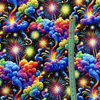 Pletene trenirko blago Fire works design F digital print
