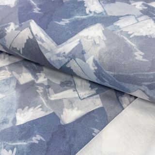 Česan trenirko blago MOUNTAINS jeans digital print