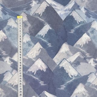 Česan trenirko blago MOUNTAINS jeans digital print