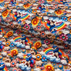 Pleteni jersey Rainbow Love design B digital print