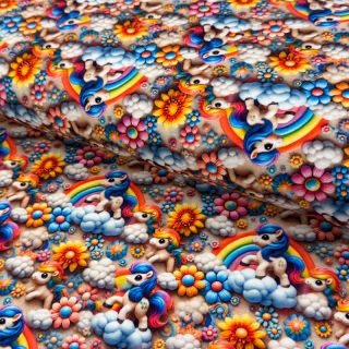 Pleteni jersey Rainbow Love design B digital print