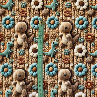 Pleteni jersey 3D Knitted Cuties design A digital print