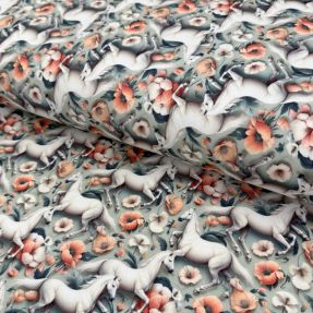 Pleteni jersey Pretty Horses design B digital print