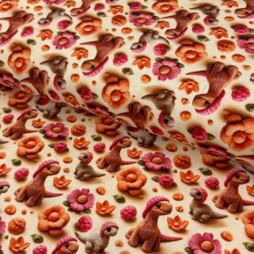 Pleteni jersey 3D Knitted Cuties design B digital print