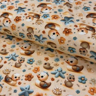 Pleteni jersey Mini Friends design C digital print
