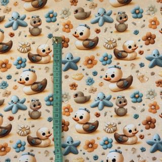 Pleteni jersey Mini Friends design C digital print